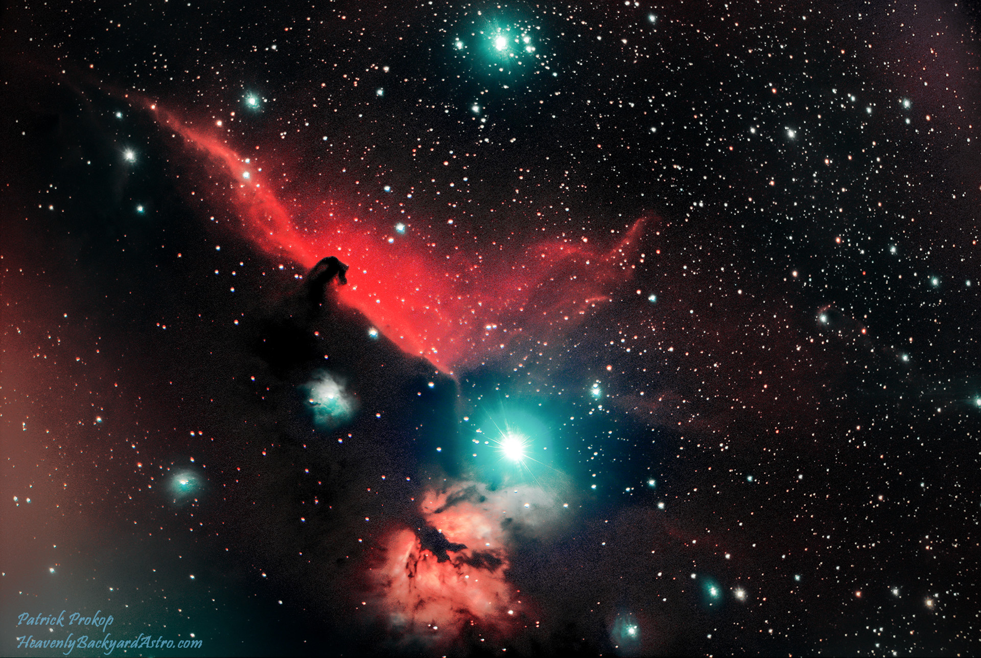 The Horsehead Nebula and Flame Nebula ... 60 min exposure on November 19, 2019  ... Click on image for larger view