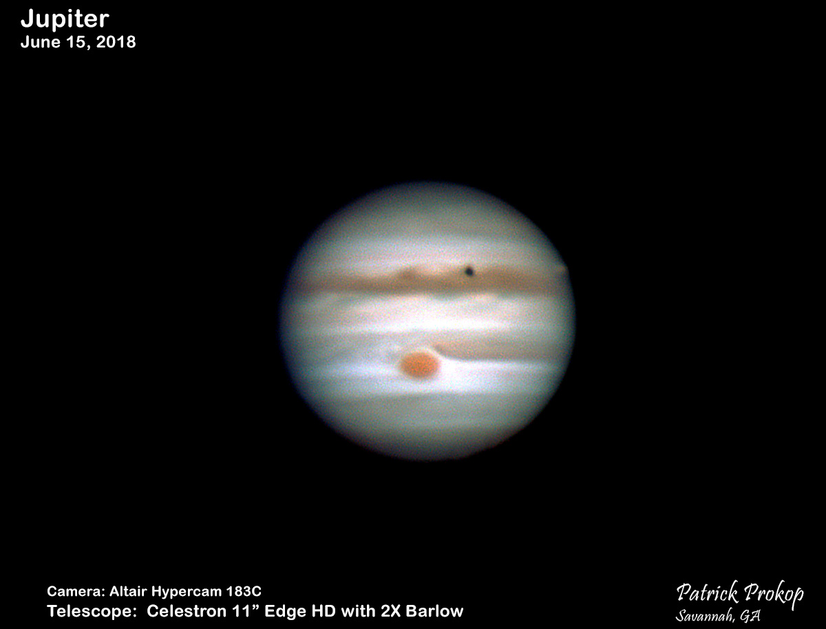 The Planet Jupiter on June 15, 2018  ... Click on image for larger view