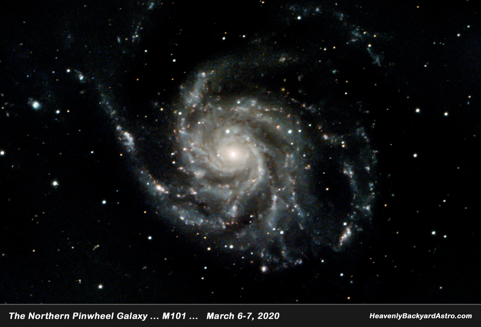 The Northern Pinwheel Galaxy, March 7-8, 2020  ... Click on image for larger view