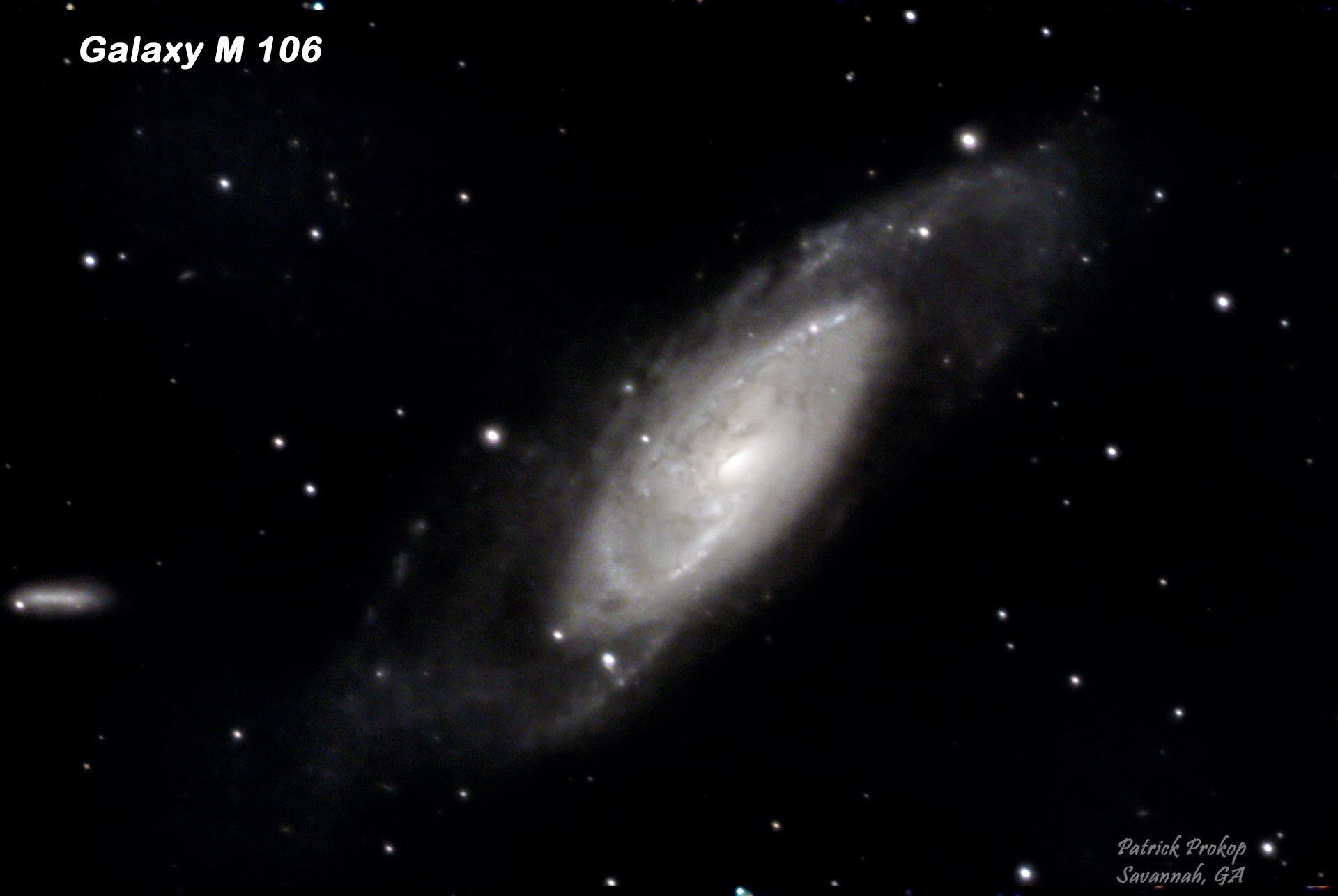Galaxy Messier 106, April 21, 2019  ... Click on image for larger view