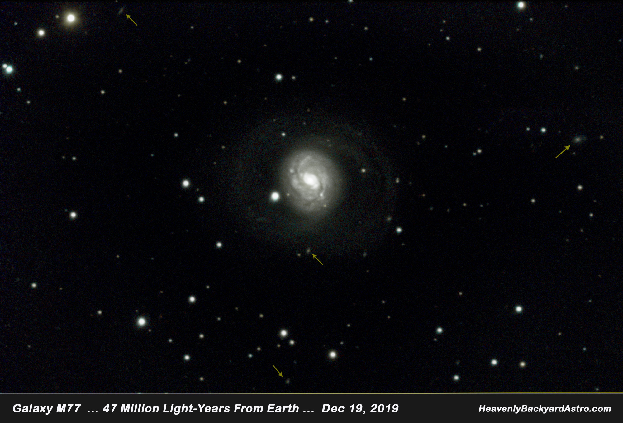 Messier 77, Dec 19, 2019 ... WIth Distant Galaxies  ... Click on image for larger view