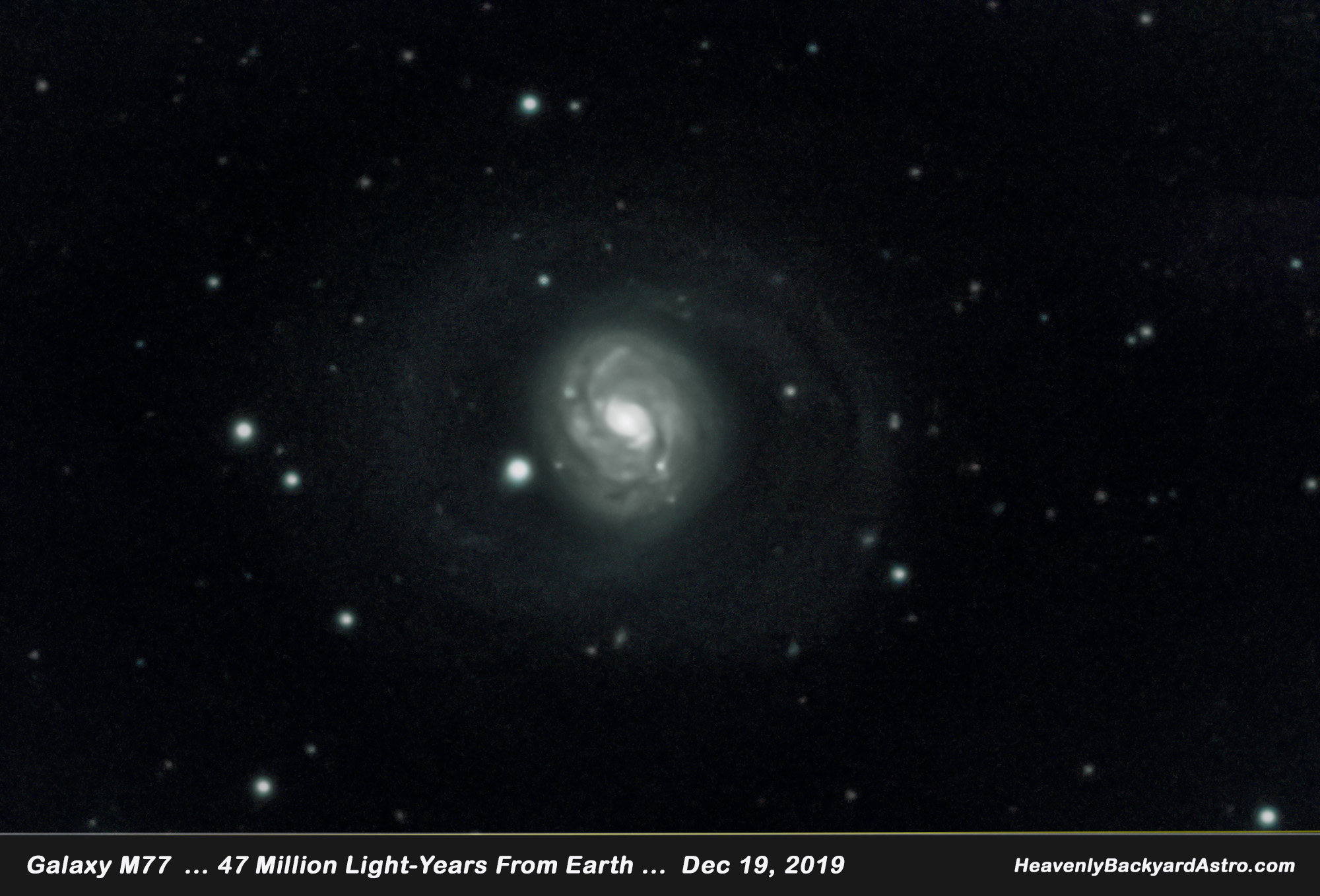 Messier 77, Dec 19, 2019 ... Close-up View  ... Click on image for larger view