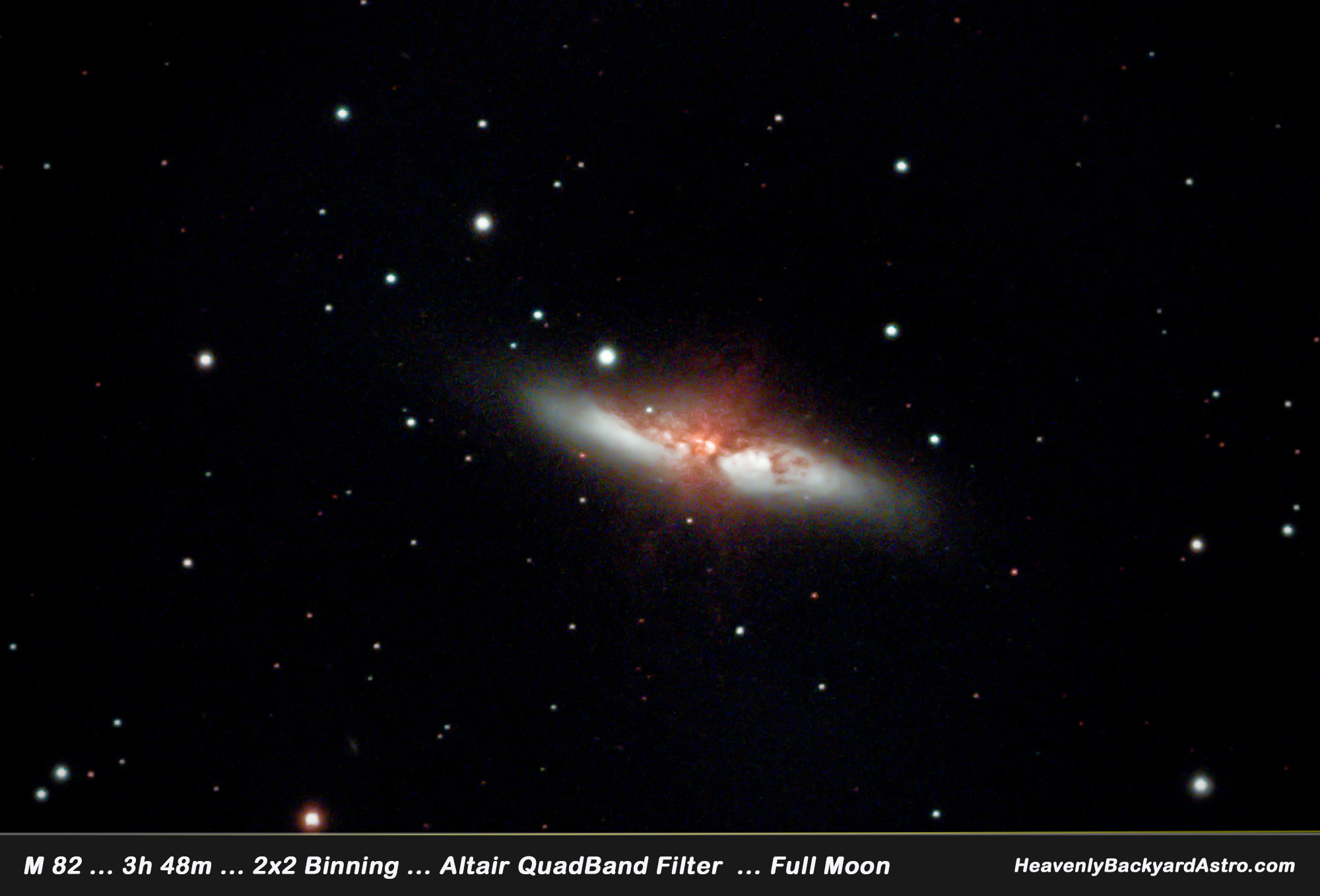 The Cigar Galaxy, M82, February 8, 2020  ... Click on image for larger view