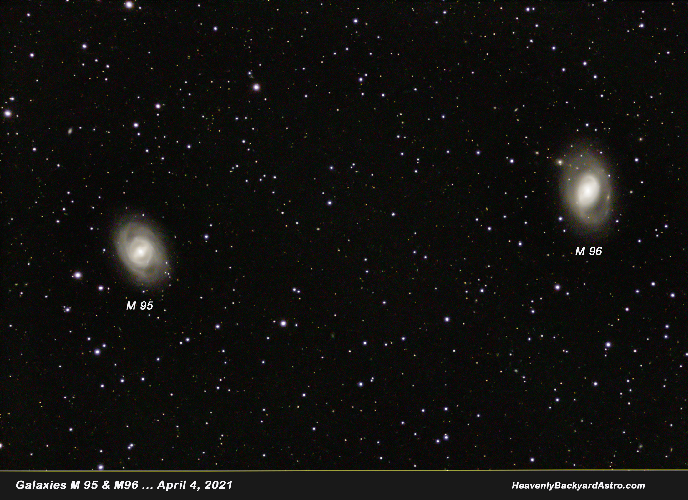 Galaxies M 95 & M 96 ... April 4, 2021  ... Click on image for larger view