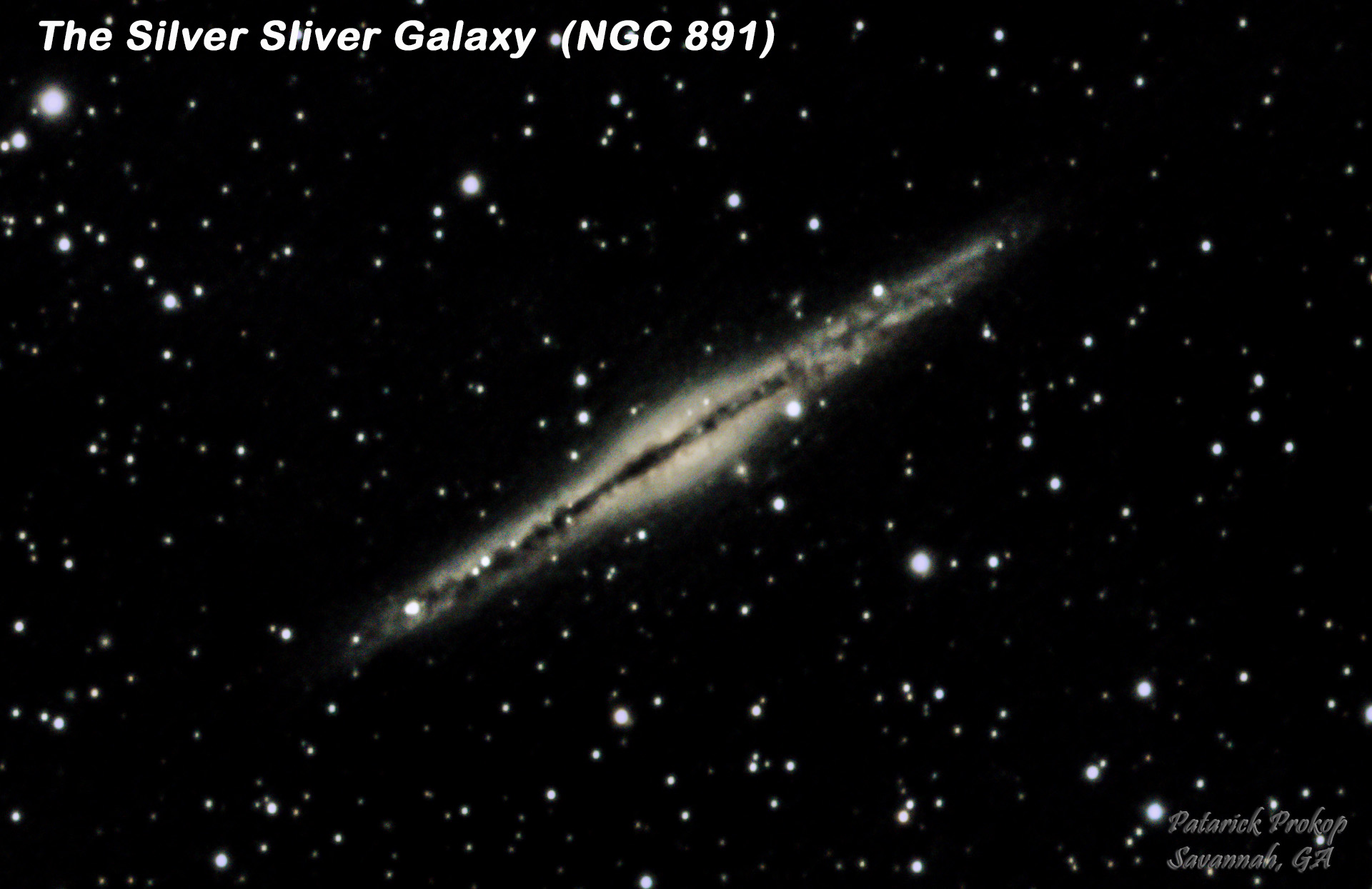 The Silver Sliver Galaxy, February 5, 2019  ... Click on image for larger view