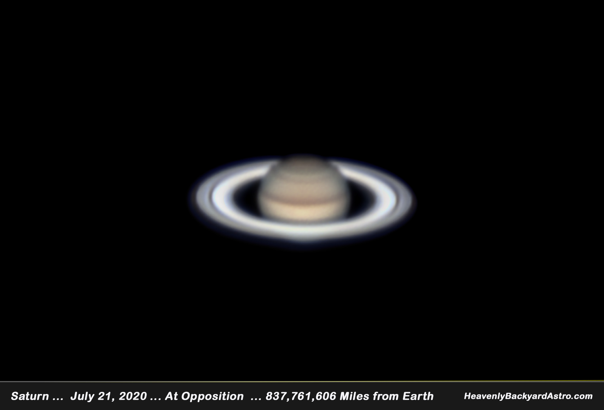 Saturn at opposition, July 21, 2020  ... Click on image for larger view