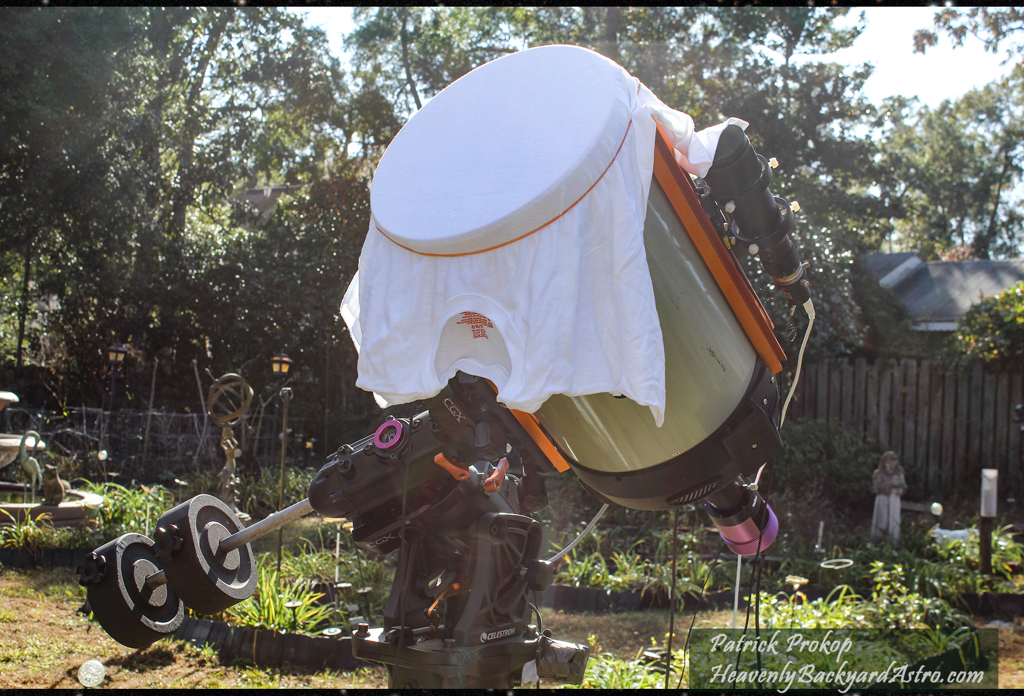 The telescope that I used with a white cover taking 'Flat' frames  ... Click on image for larger view