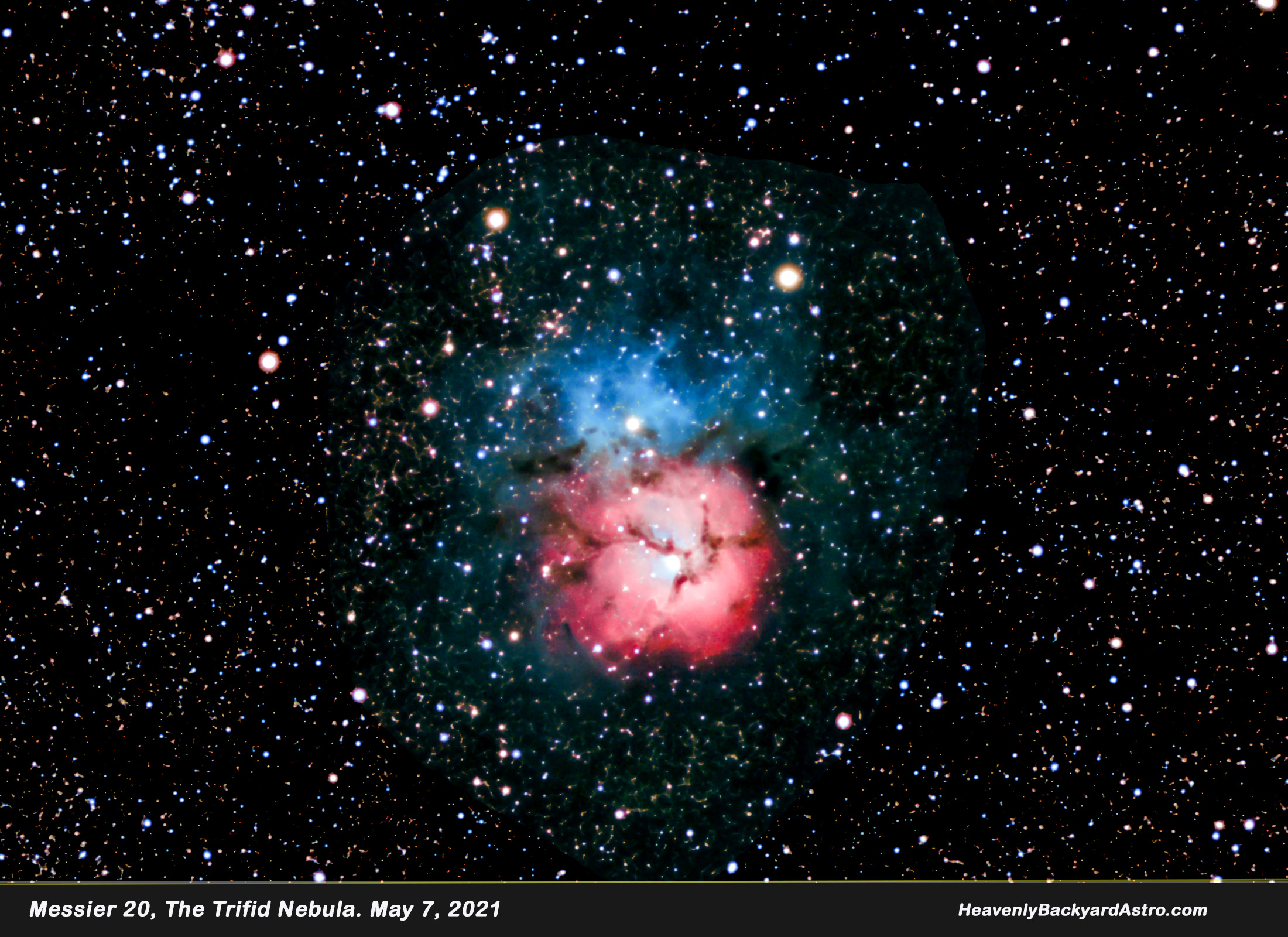 The Trifid Nebula, May 7, 2021  ... Click on image for larger view